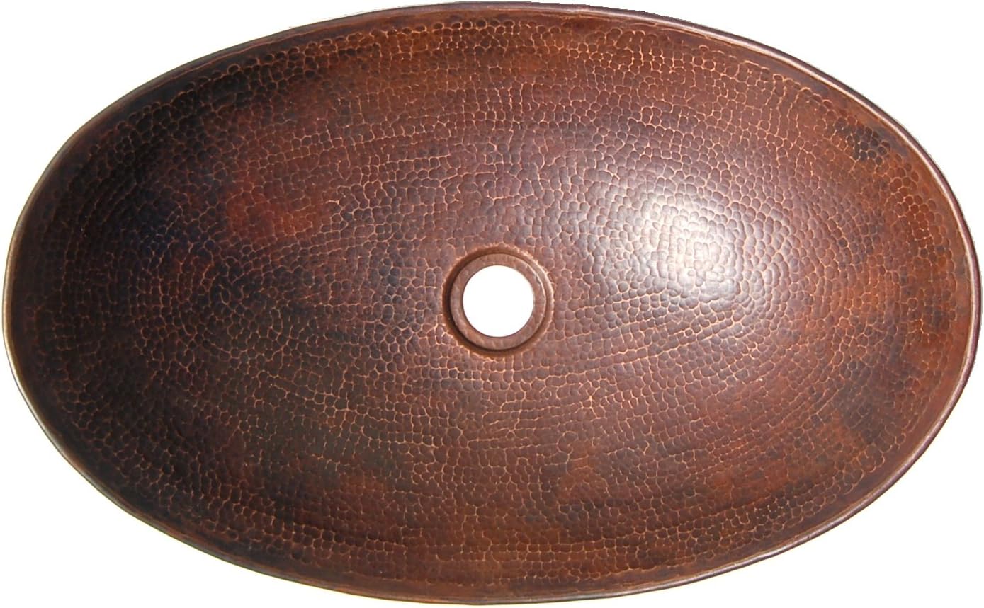 Eden Bath Canoe Vessel Sink, Hammered Copper Antique Dark Finish - Stylish Bathroom Sink