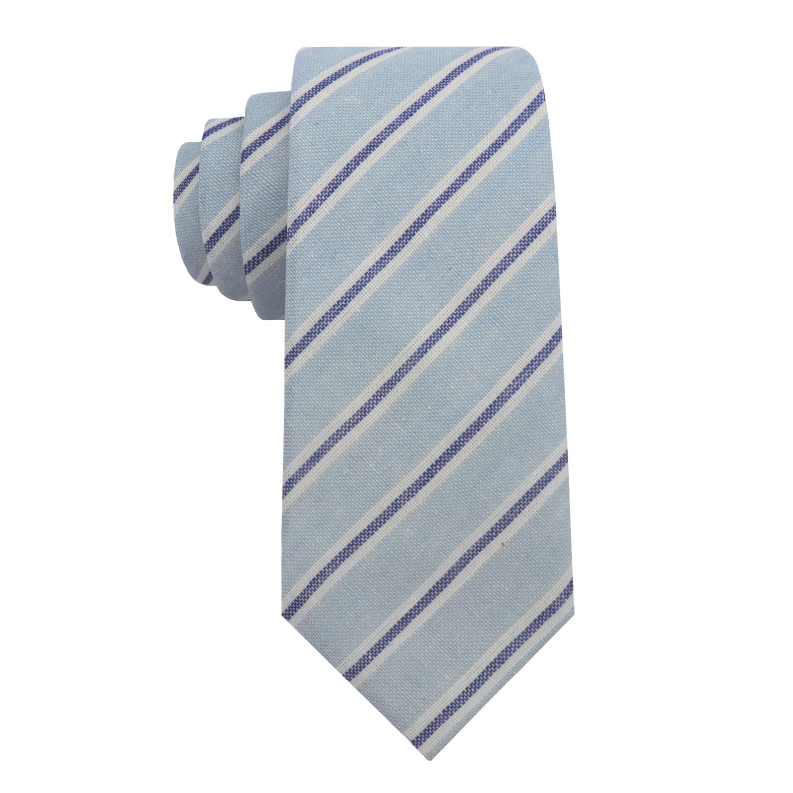 Plaid Ties for Men, 2.56" Mens Skinny Neck Tie Cotton Striped Neckties Business Wedding Office