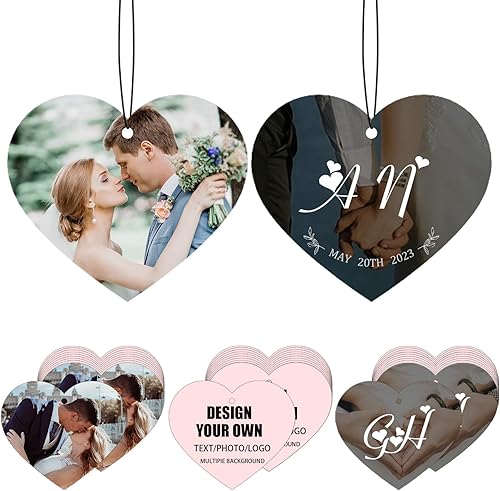 10/20/50/100/Pcs Ambientador personalizado para automóvil a granel, ambientadores personalizados de doble cara con logotipo de texto fotográfico.