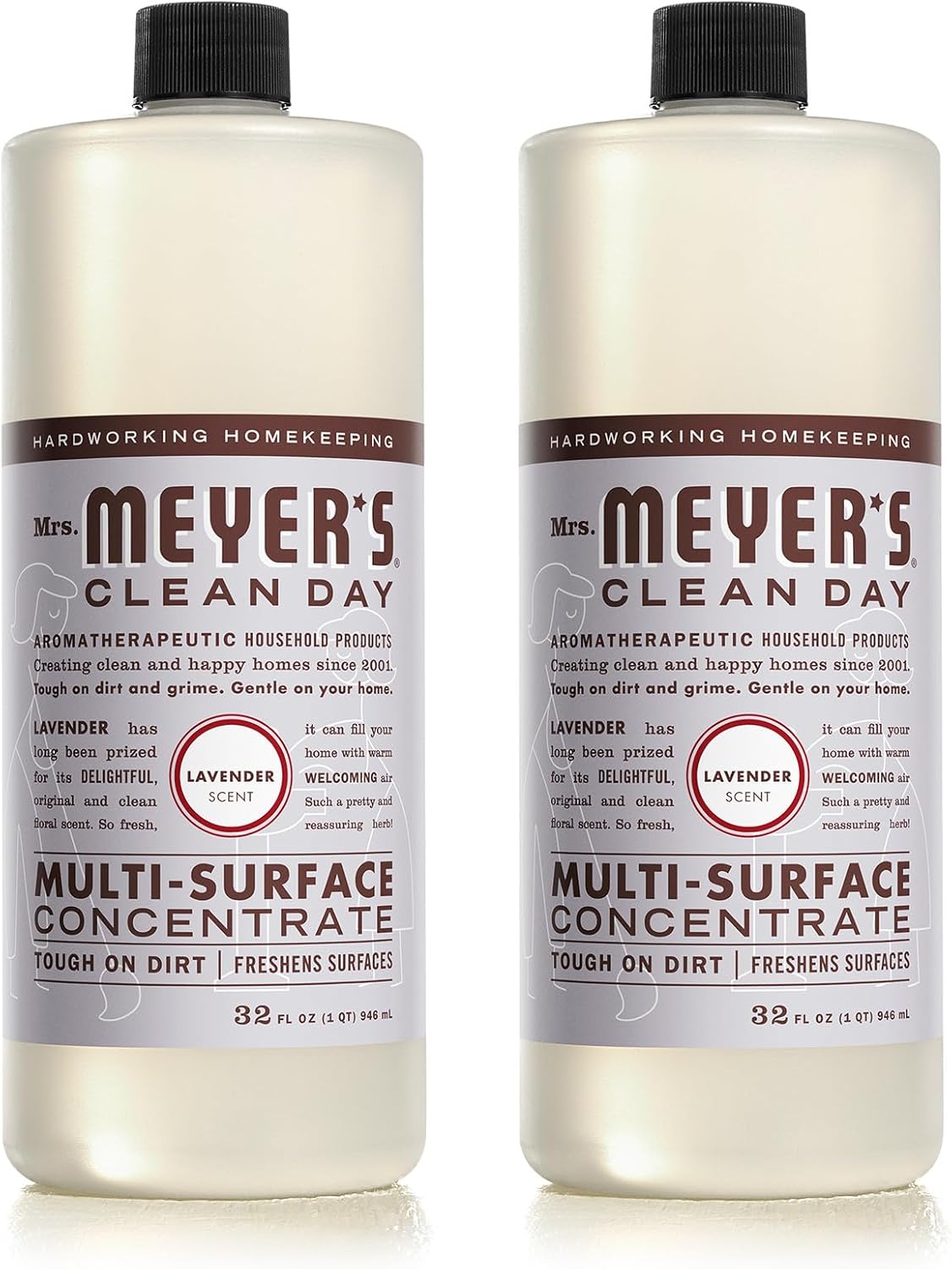 MRS. MEYER’S CLEAN DAY Multi-Surface Cleaner Concentrate, Use to Clean Floors, Tile, Counters, Lavender, 32 fl. oz – Pack of 2
