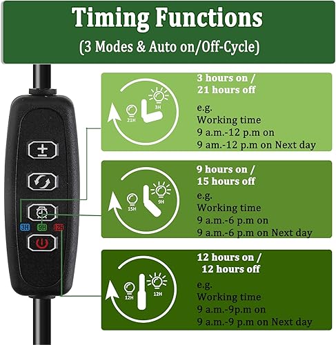 Miniatura 4 de Luces de cultivo para interiores de 6000 K, blanco y rojo, 40 LED, espectro completo, 9 niveles, luz de cultivo de plantas de interior regulable