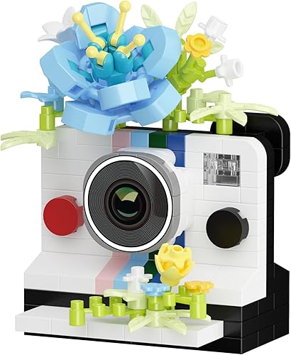 Miniatura 12 de Serie de Cámaras de Flores Lindas de Tiempo de Jazmín Rosa Mini Juego de Bloques de Construcción Micro Bloques Kit de Juguetes en Miniatura Ideal