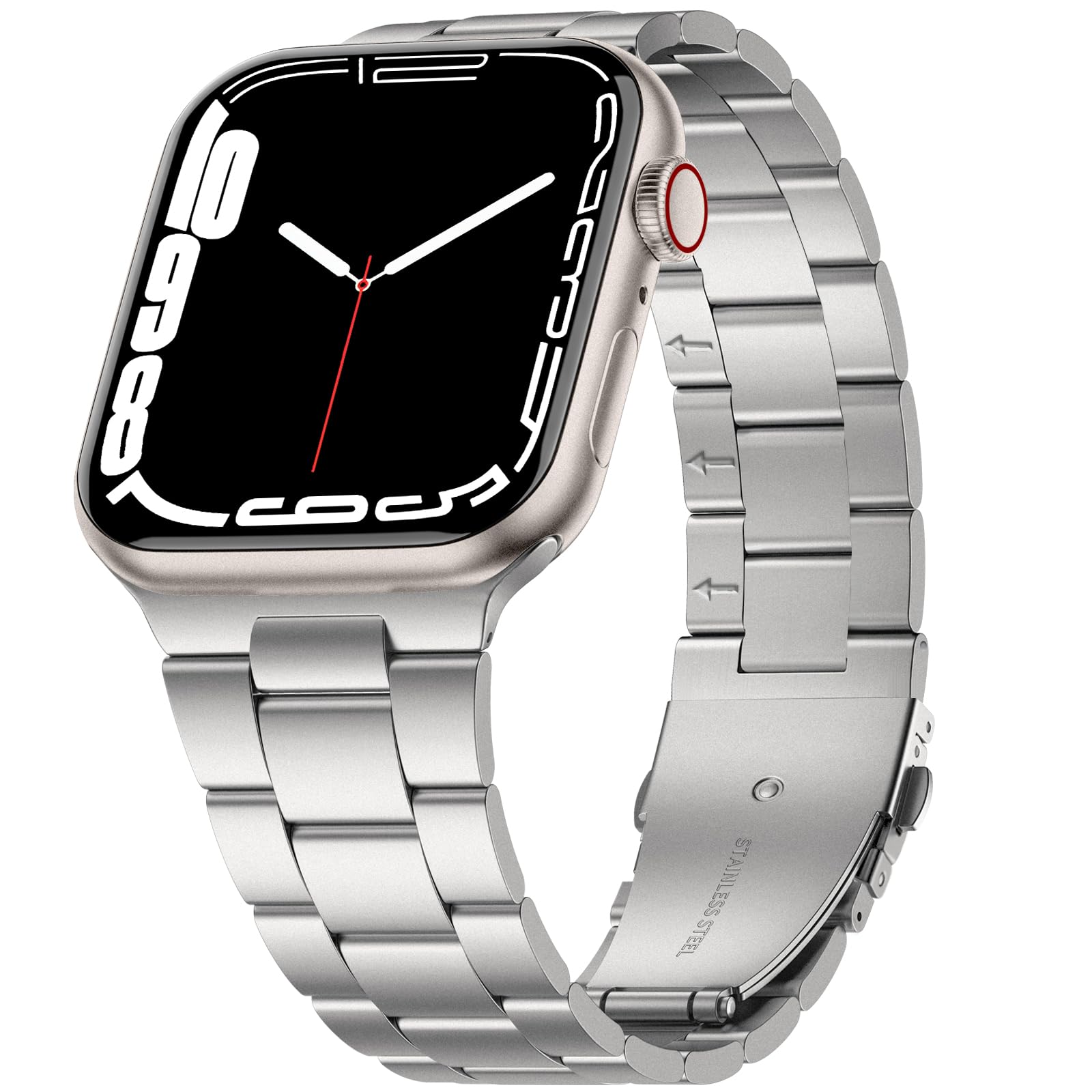 Bandsie No Tool Needed Stainless Steel Metal Band Compatible with Apple Watch Band 44mm 45mm 46mm 49mm 42mm 41mm 40mm 38mm Men Women Business Strap for iWatch Band Ultra 2 SE Series 10 9 8 7 6 5 4 3 2