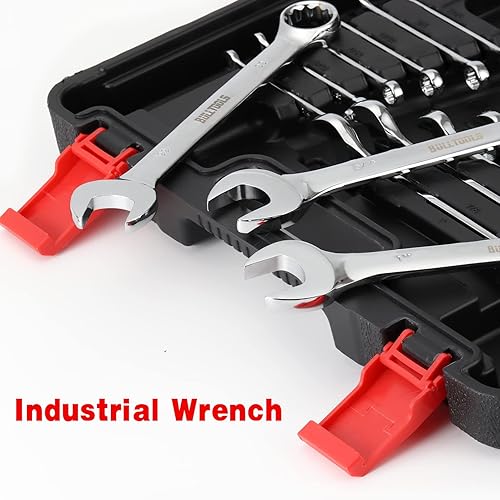 Miniatura 7 de Juego de llaves combinadas de 32 piezas, llaves SAE y métricas de 14"-1" y 0.276 in-0.866 in, extremo de caja de acero al cromo vanadio y extremo