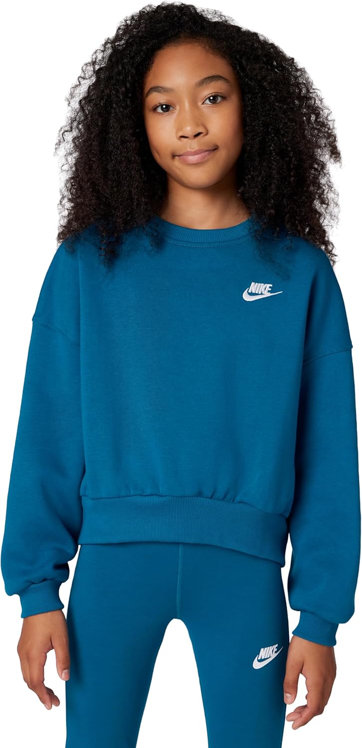 Nike Girls' Sportswear Club Fleece Boxy Crew-neck Sweatshirt