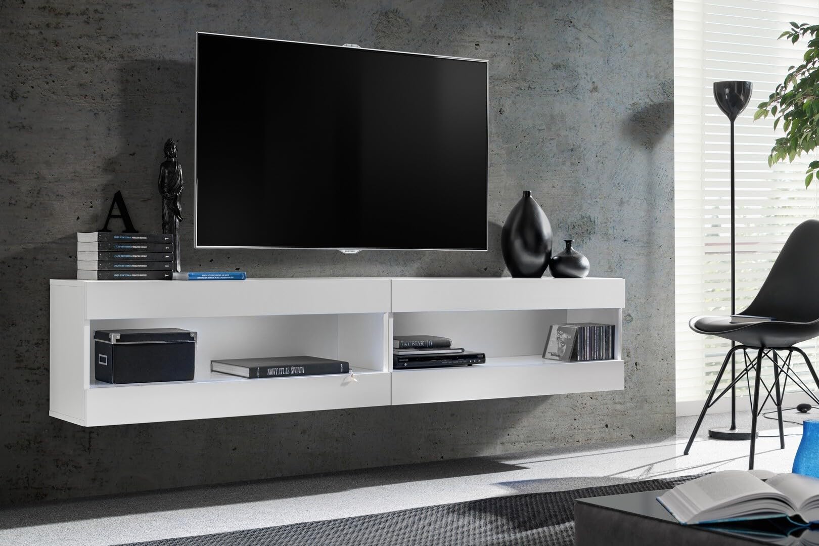Komodee Conjunto de Muebles Tivoli SET6, Blanco/Blanco, 200x195x35 cm