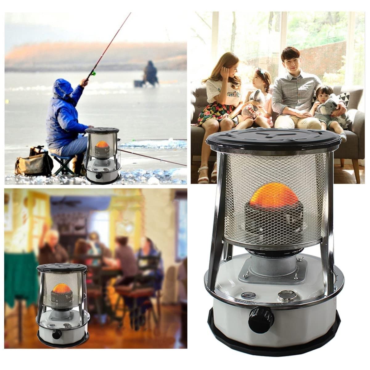 WZFANJIJ Chauffage Mobile À Pétrole avec Mèche pour Bateau, Yacht, Camping Et Randonné, Jusqu'à 20 M²,White
