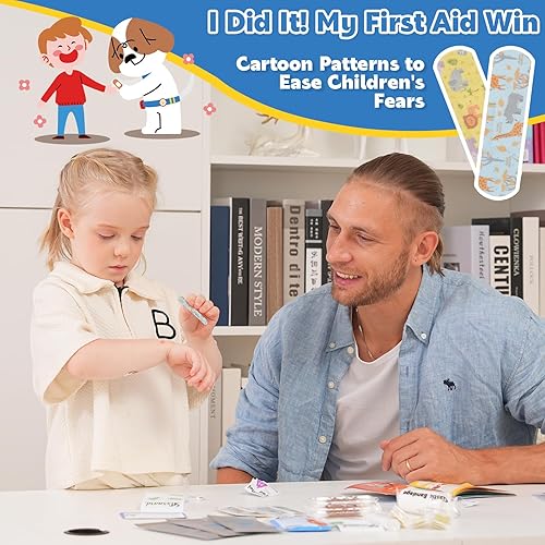 Miniatura 6 de StBernard Kit de primeros auxilios para niños, kit médico de bolsillo pequeño con bonitos bnadages, herramientas para emergencias diarias, bolsa