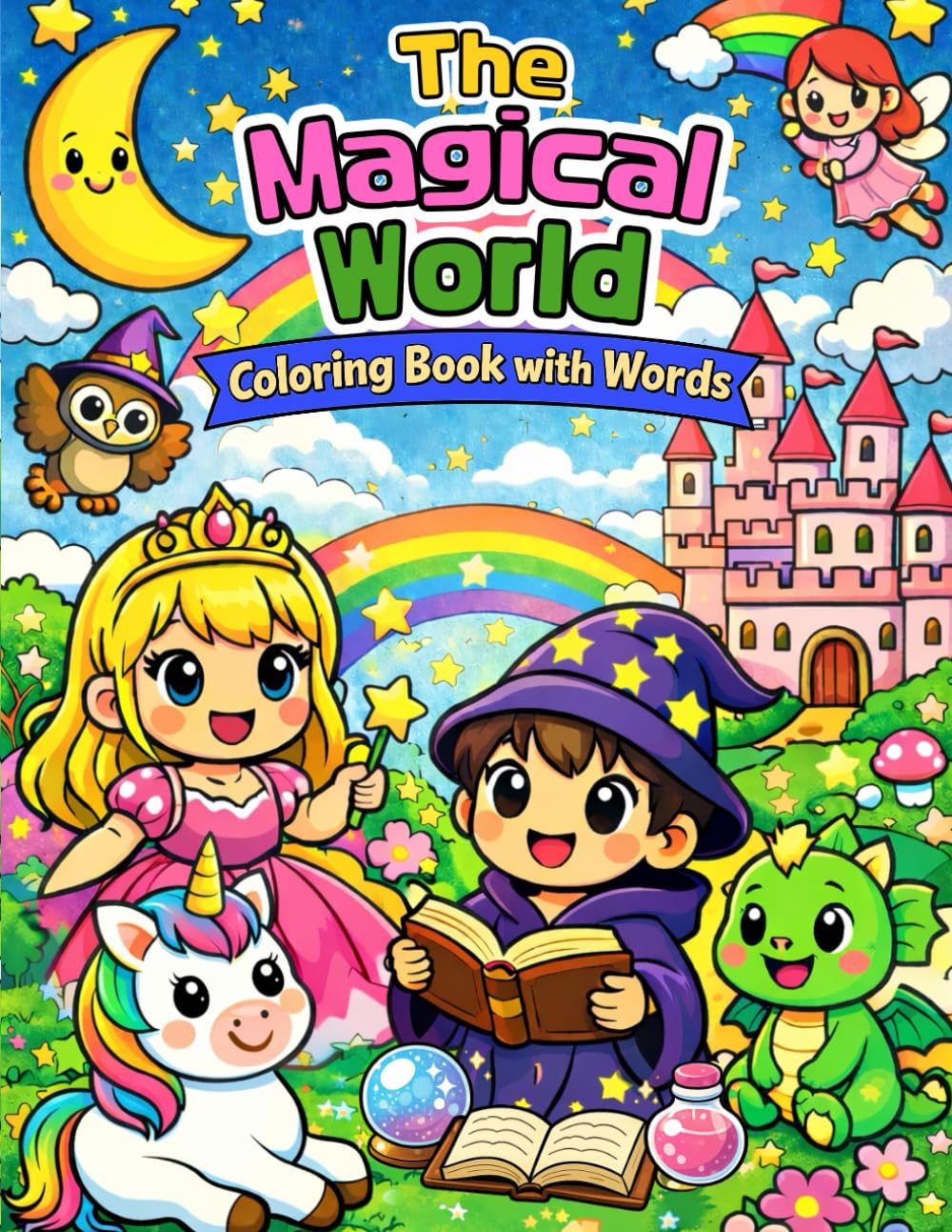 The Magical World: Cloring Book with Words