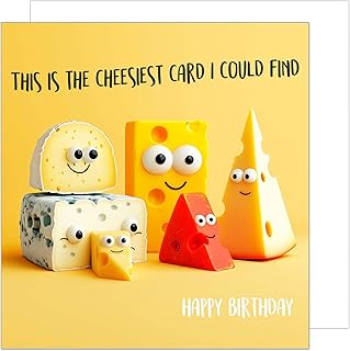 Edition Seidel Premium Square Birthday Card with Envelope. Greeting Happy Birthday for Him or Her Friend Husband Wife Mom Dad Colleague Cheese Funny Quote (GQ237 SW024)