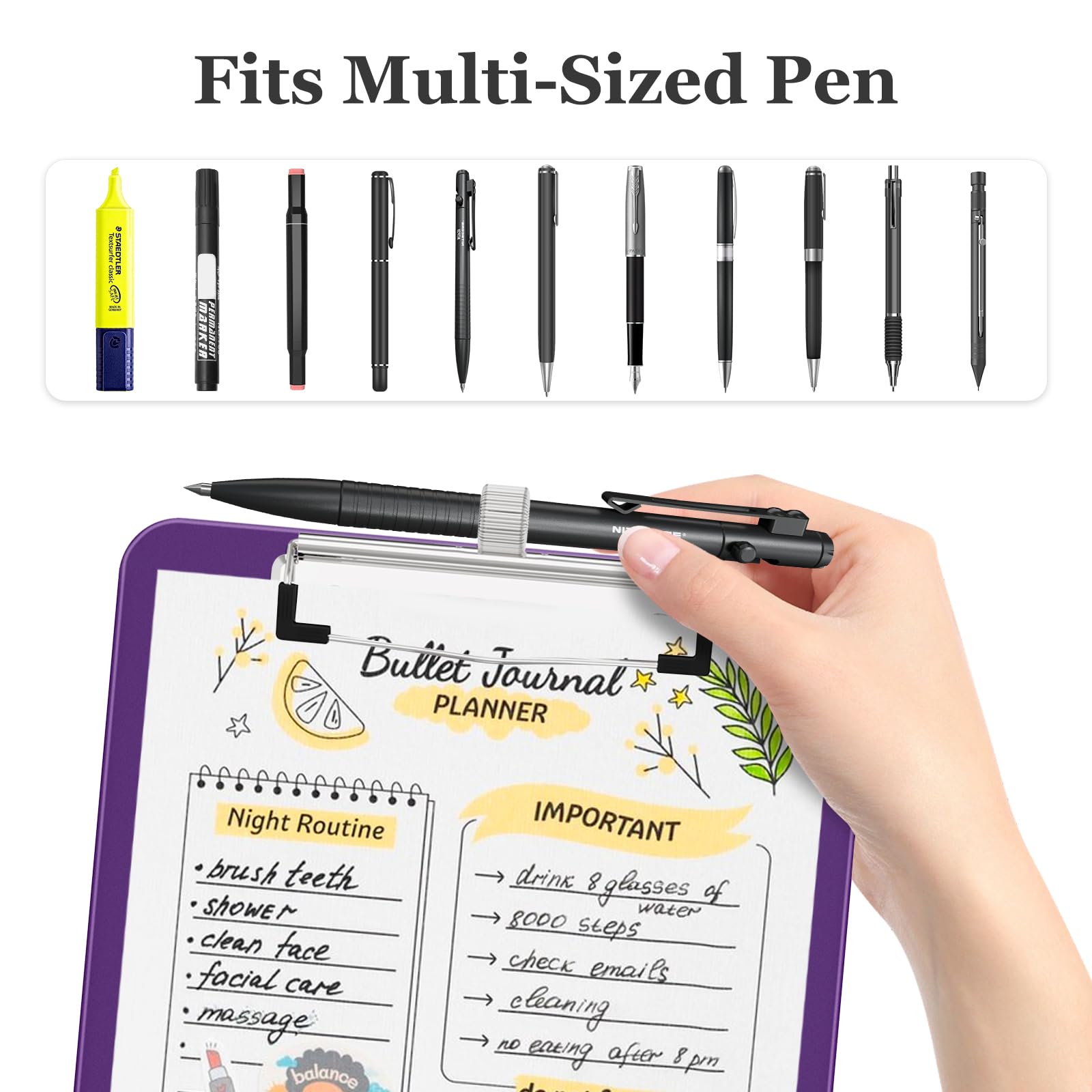 Piasoenc Small Clipboard with Storage, A5 Organization Box with Pen Holder - Image 3