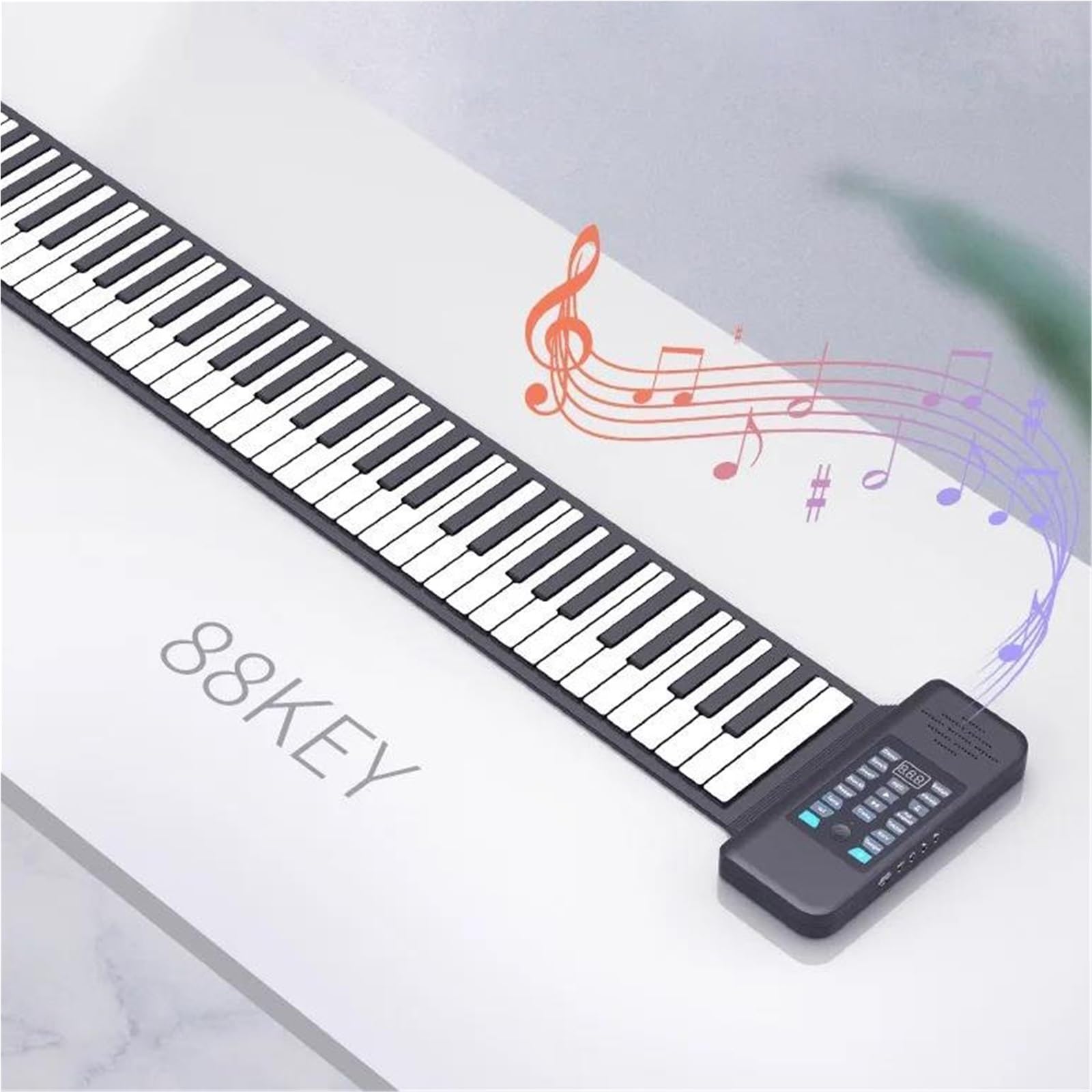 Pianino Elektroniczne 88 Klawiszy Profesjonalne Pianina Elektroniczne Przenośna Klawiatura Muzyczna Początkujący Elastyczny Silikon(UK)