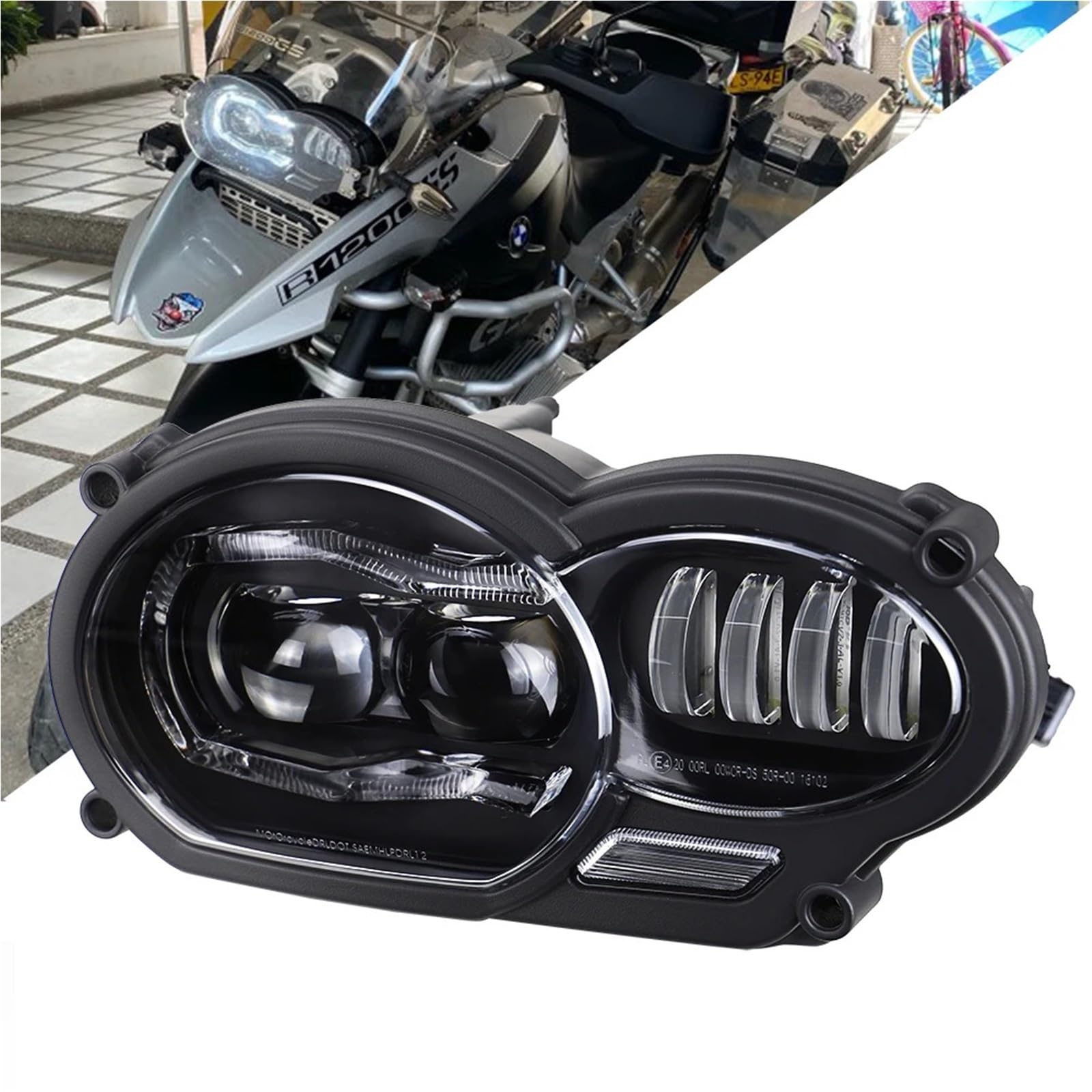 reflektory przednie Motocyklowa lampa przednia LED 110W pasująca do BMW R1200GS 2005-2012 / R1200GS Adv 2006-2013 lampą halogenową
