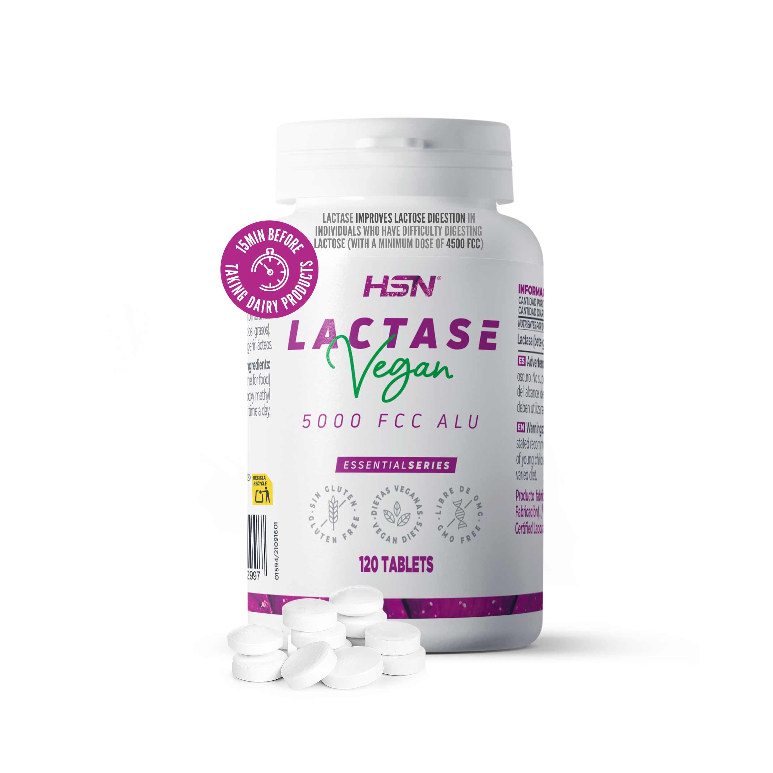 HSN Lactasa 5000 FCC ALU | 120 Tabletas | Enzima para la Alimentación | Alta Actividad Enzimática Declarada | 100% Natural: Aspergillus oryzae | No-GMO, Vegano, Sin Gluten en oferta en Amazon