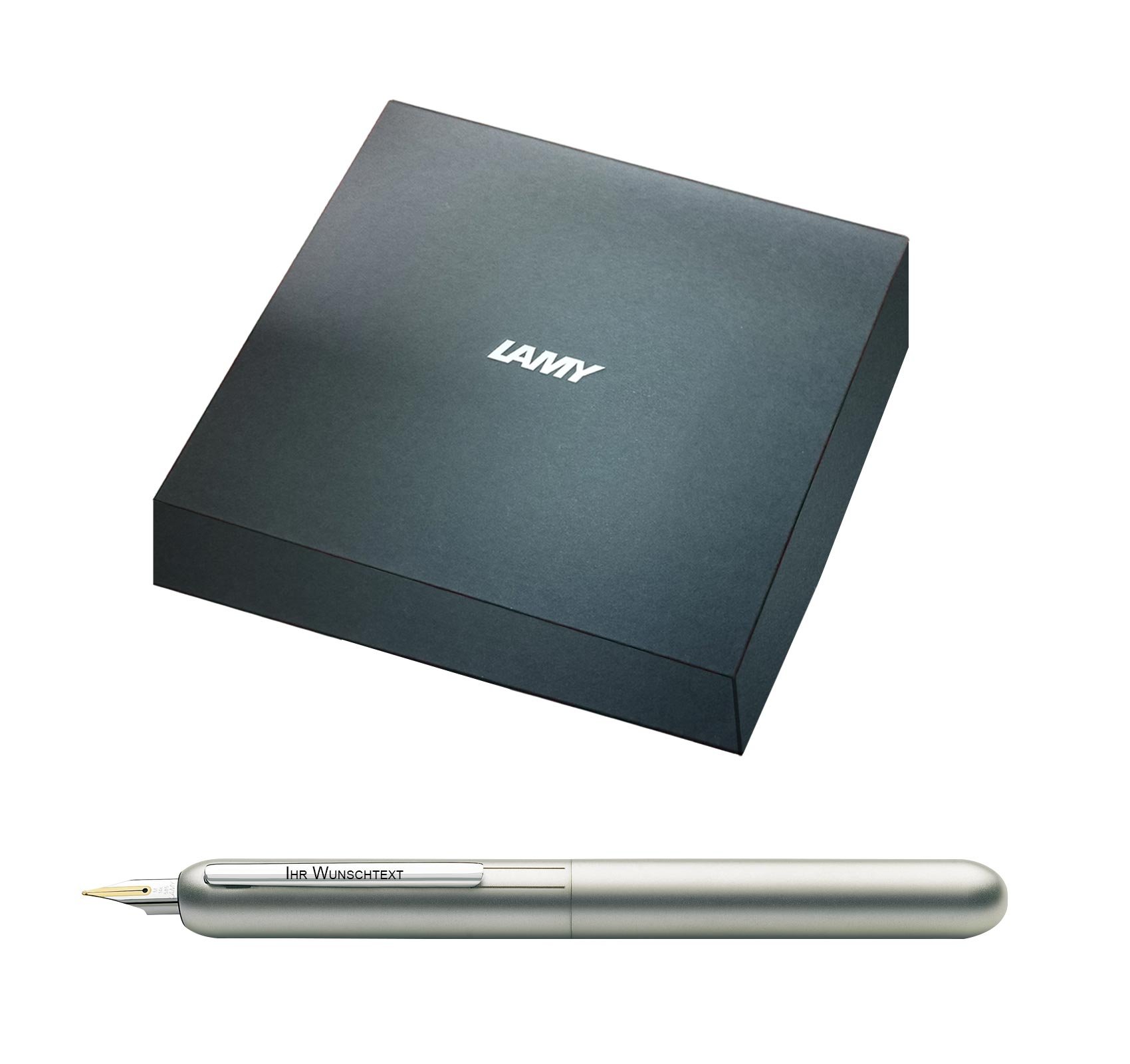 Lamy Dialog 3 Füllhalter Palladium – Mit 14 Kt. Goldfeder EF, Inkl. T10-Patrone & Konverter (mit Lasergravur Möglich)