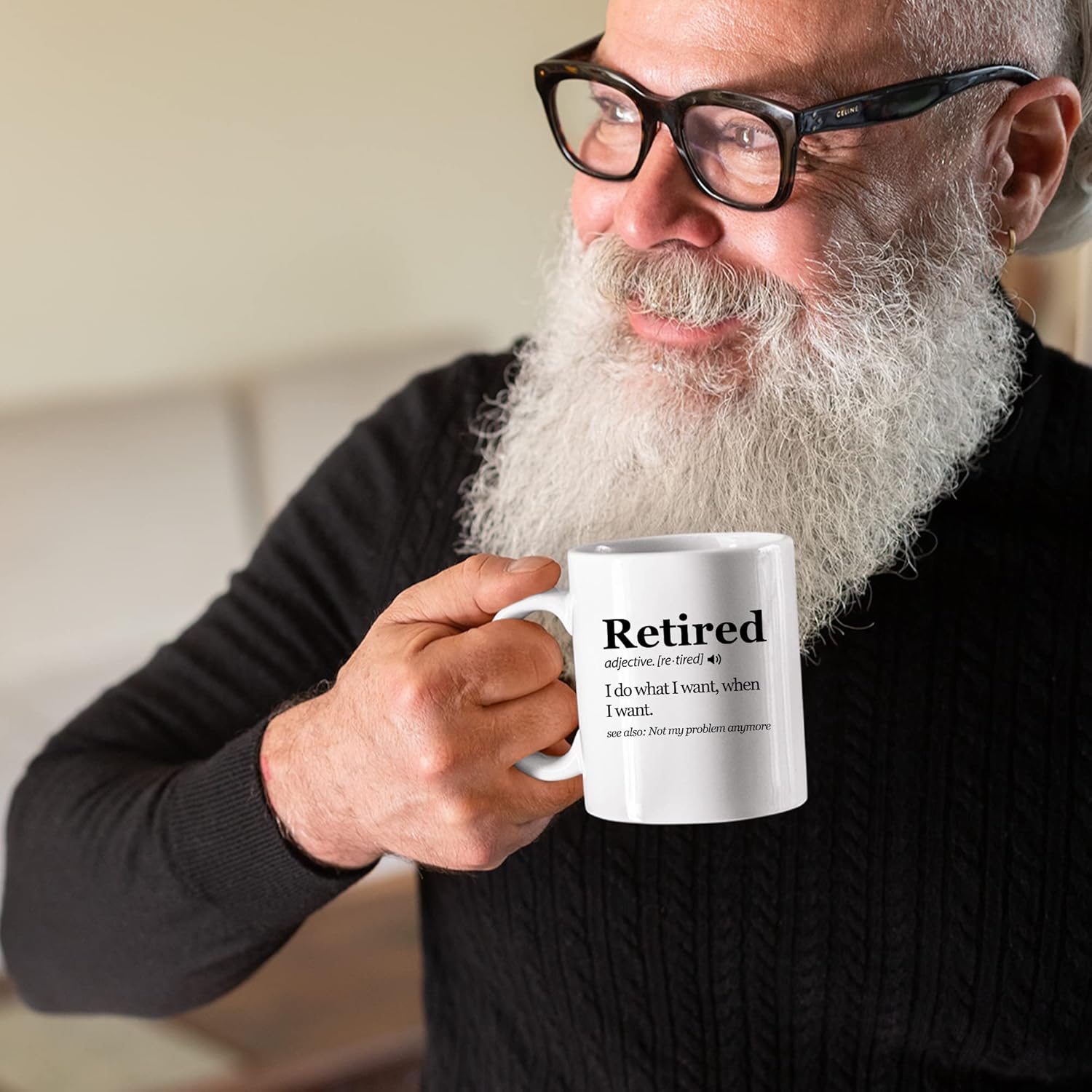 Panvola Retired Definition Mug I Do What I Want When I Want Retirement Mug Not My Problem Anymore Going Away Gift For Boss Coworker Ceramic Coffee Mugs 11oz White Novelty Drinkware - Image 4