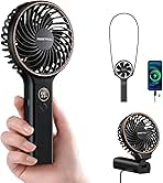SWEETFULL Handheld Portable Fan, 5000mAh Rechargeable Battery, 6 Speed Wind, LED Digital Display, Foldable Electric Personal Mini Travel Fan with Backup Power, Summer Essentials Gifts for Women Girl