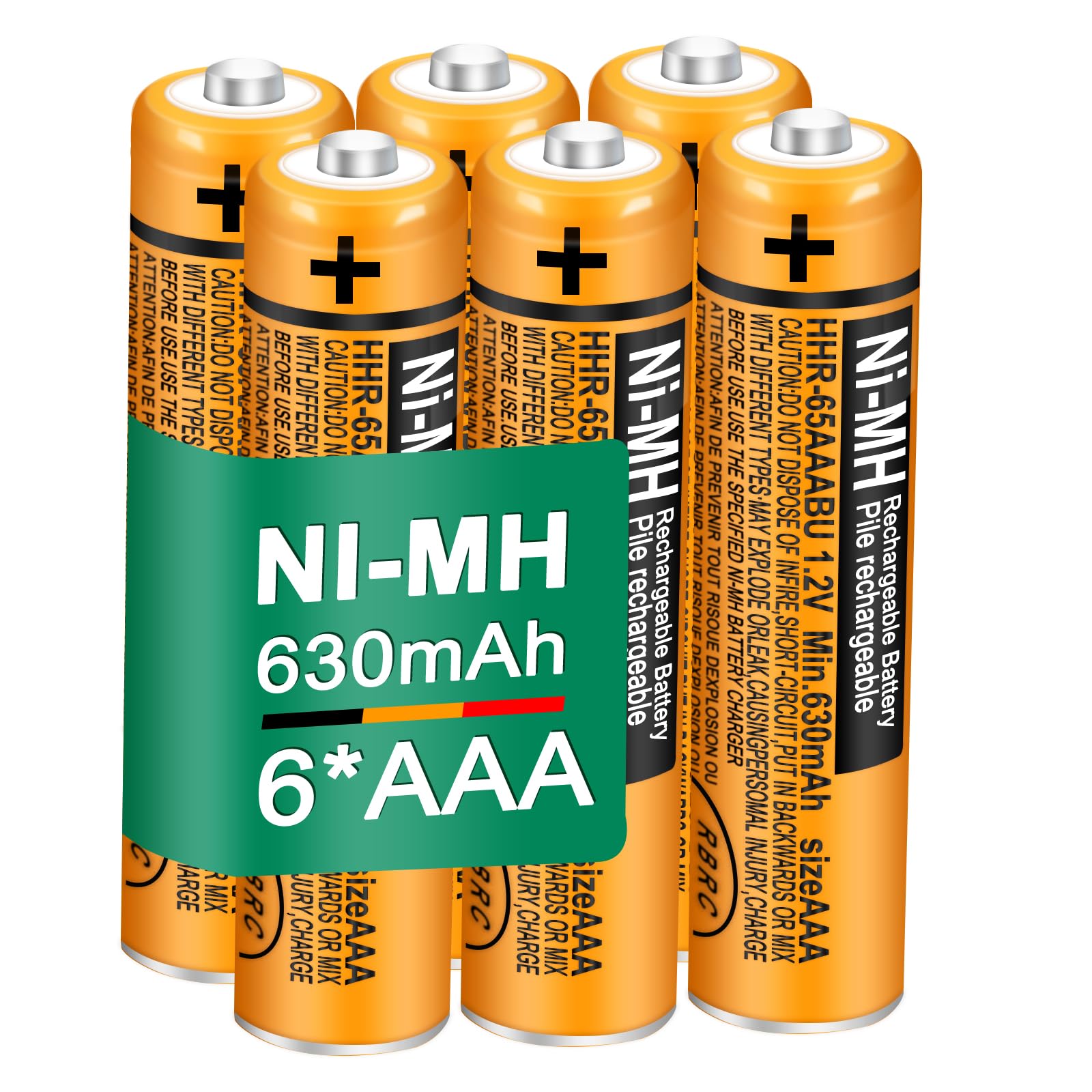 6 Pack HHR-65AAABU NI-MH Rechargeable Battery for Panasonic 1.2V 630mAh AAA Battery for Cordless Phones-picture-24