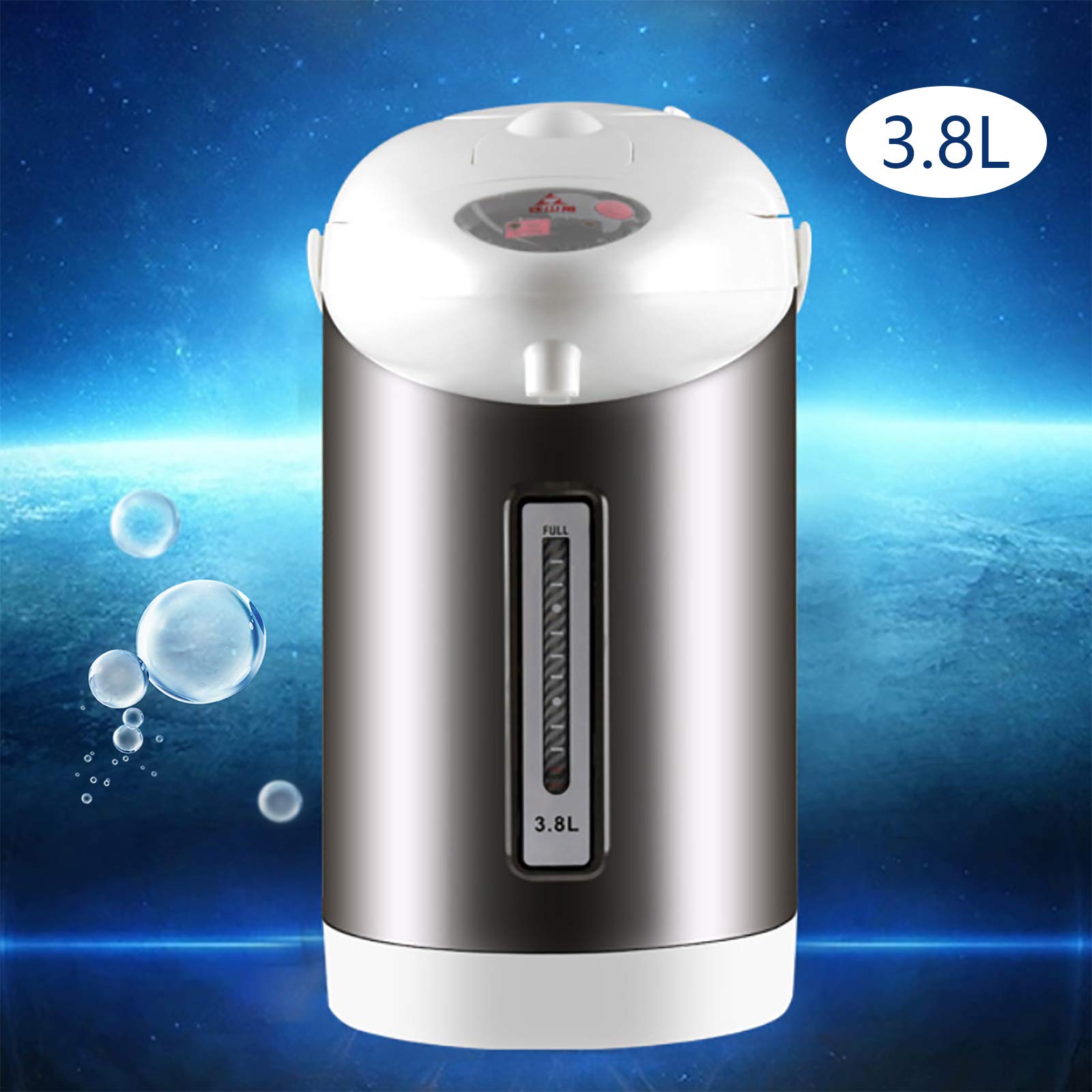 Distributeur électrique 220 V 3,8 l - Distributeur d'eau chaude Thermo Pot - Avec poignée et fenêtre de niveau d'eau - Pour bureaux, hôtels, appartements, ménages - 18,5 x 34 cm