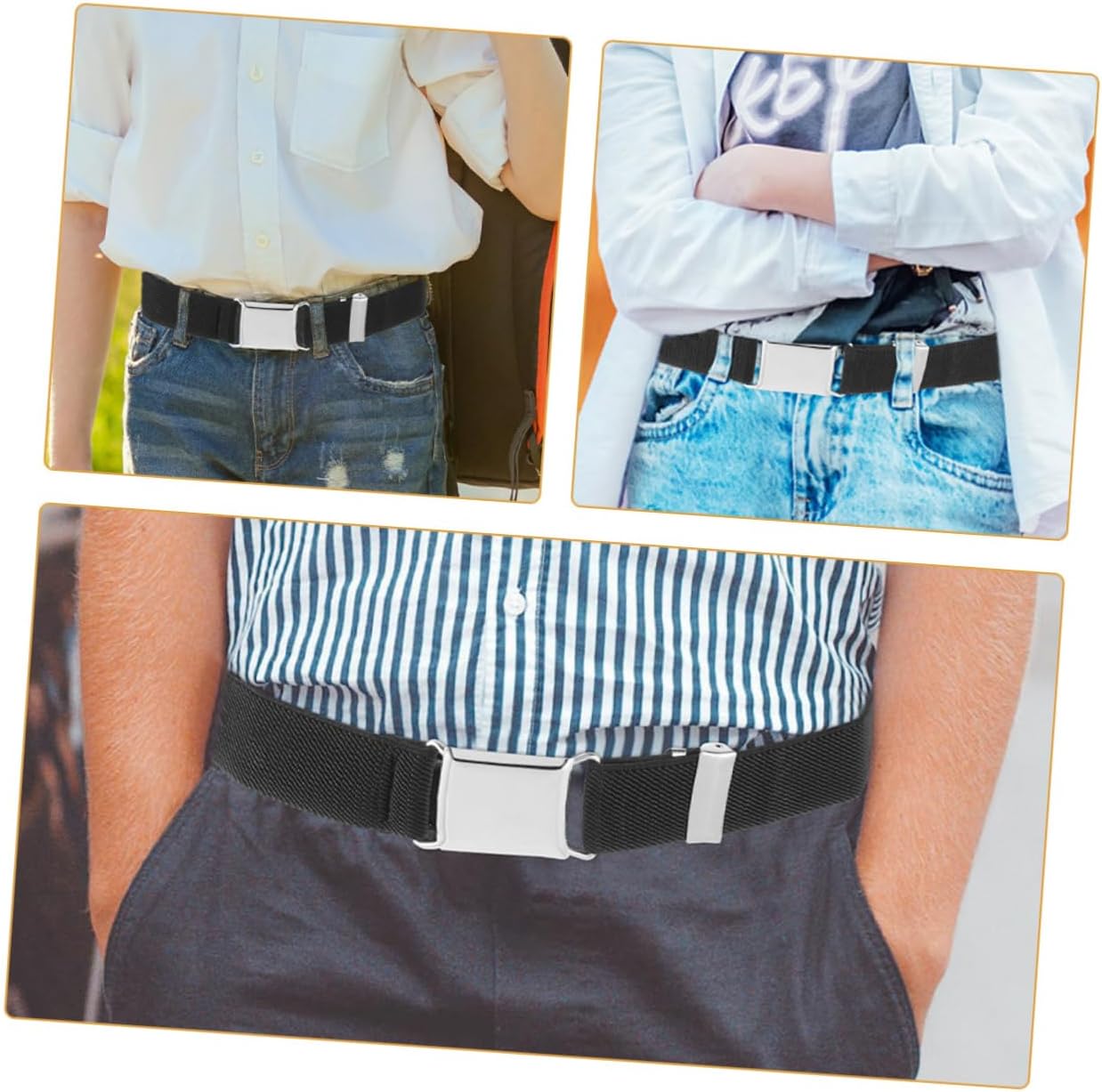 FRCOLOR Adjustable Elastic Waist Belt for Versatile Stretchy Belt for Boys for Pants and Skirts Comfortable Fit Classic Design