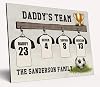 Personalised Dad Gift Football Shirts Choose Your Team Colours Father's Day Hanging Custom Names Family Kids Wooden Plaque Best Dad Grandad (1 Large & 3 Small)