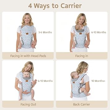 YooxArmor Baby Carrier Newborn to Toddler,Ergonomic Adjustable Toddler Carrier for 7-66 Lbs(4-36 Months),Hands-Free Baby Holder Sling Carrier,Cozy Lightweight Infant Carrier with Neck/Lumbar Support
