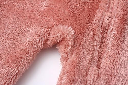 Vista 6 de Mono mullido con capucha para bebé, pelele de forro polar de manga larga con cremallera