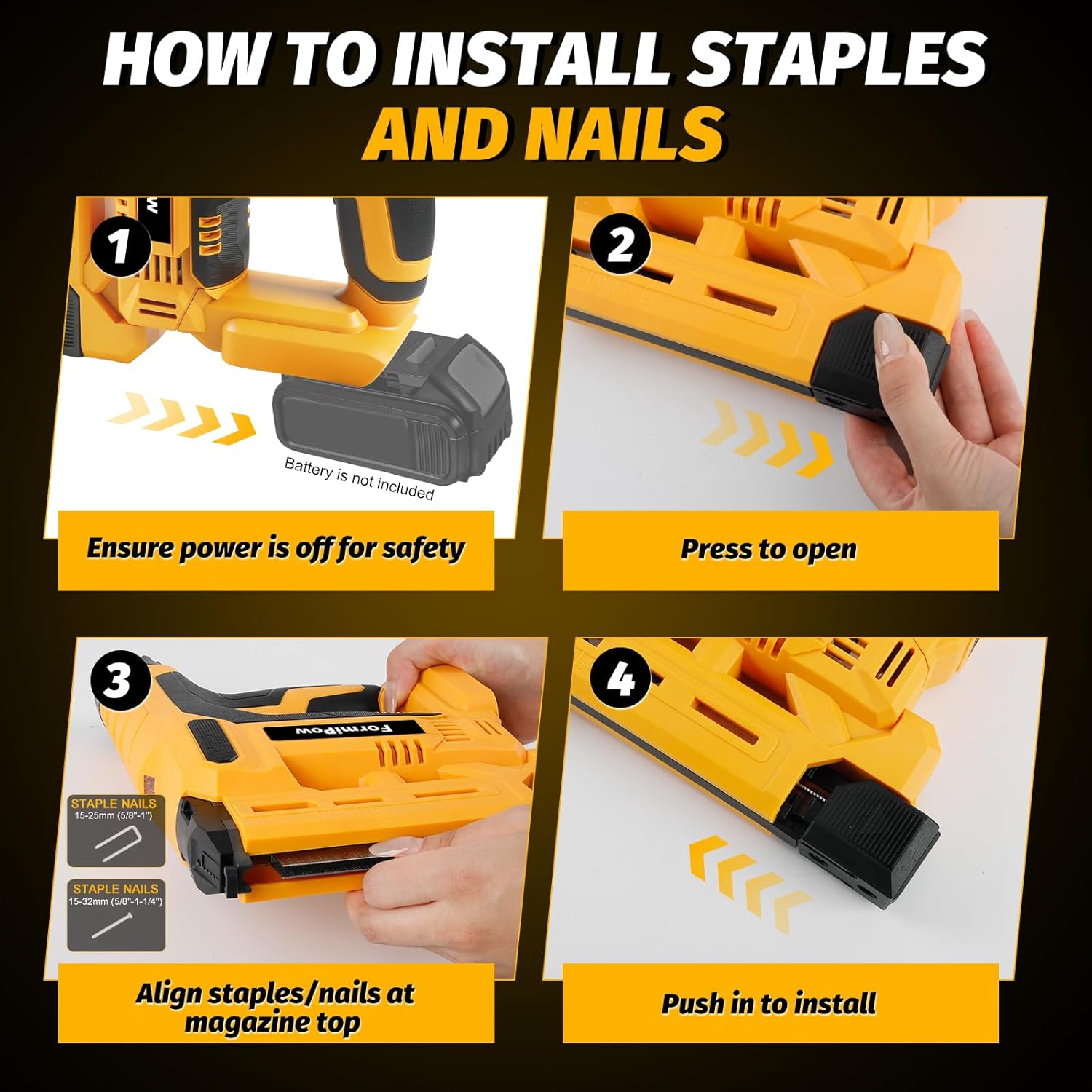 18 Gauge 2-in-1 Cordless Nail Gun for DeWalt 20V Battery, Brushless Brad Nailer & Stapler with 6-Depth Adjustment, 1000 Nails & Staples, LED Light for DIY Woodworking (Battery Not Included)