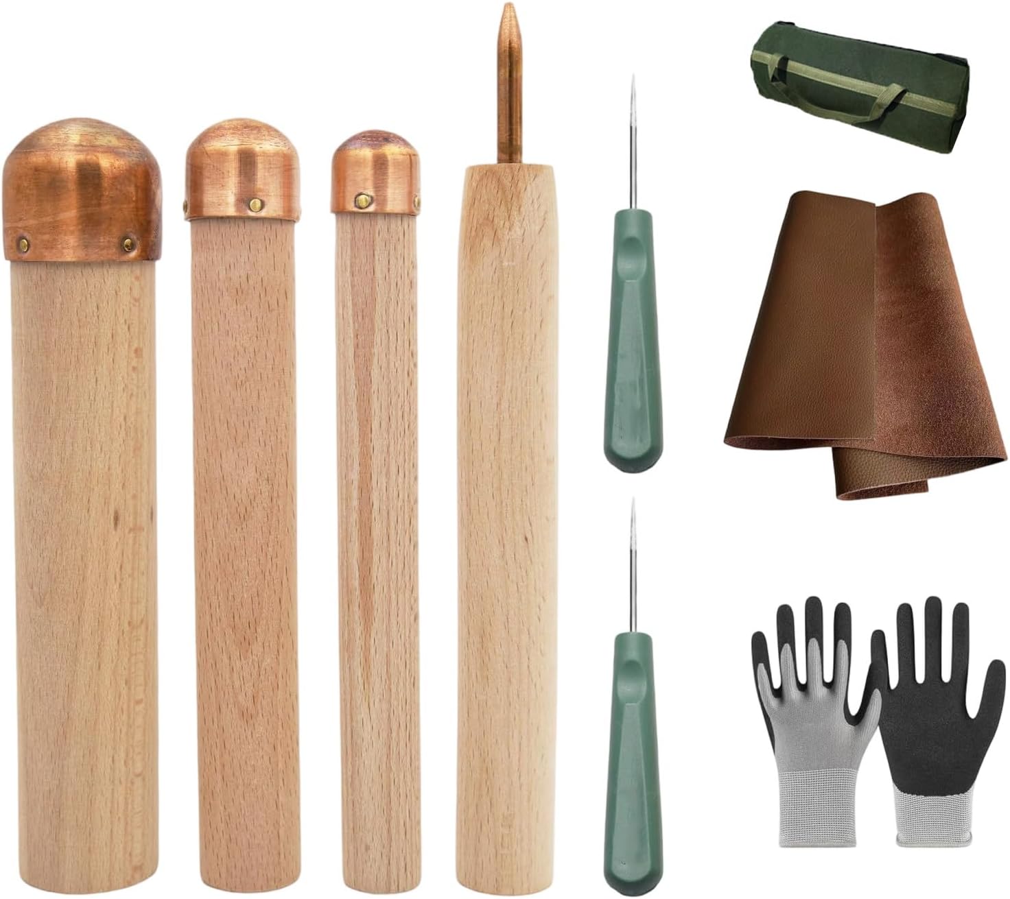 キャンプサバイバルフリントストライキングセット用の木製ハンドルとガイド付きプレミアムフリントスターター9個パック