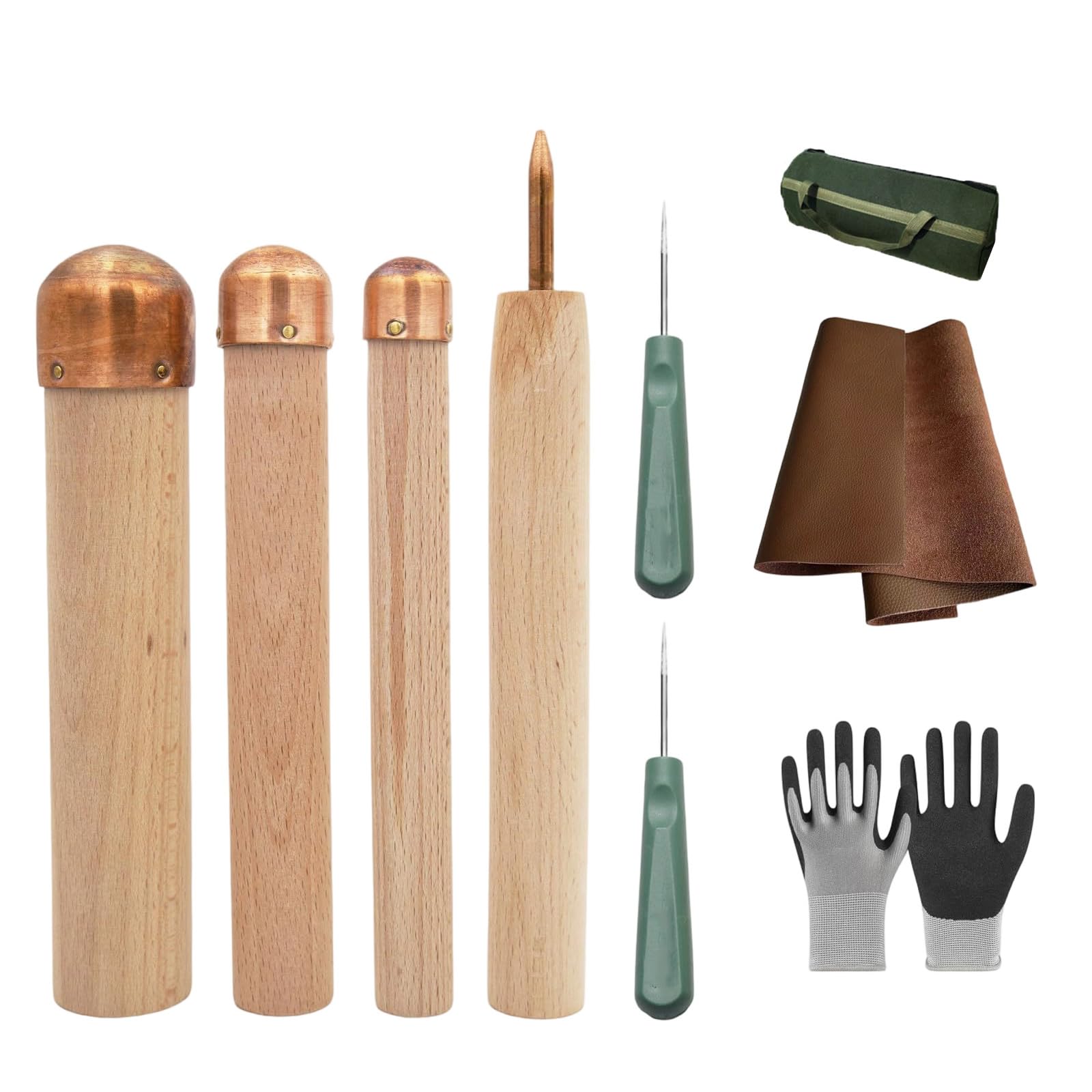 Lerpwige Of 9 Portable Flints Starter Set for Survival Training Including Wood Handle and Easy Guide Portable Starting Set
