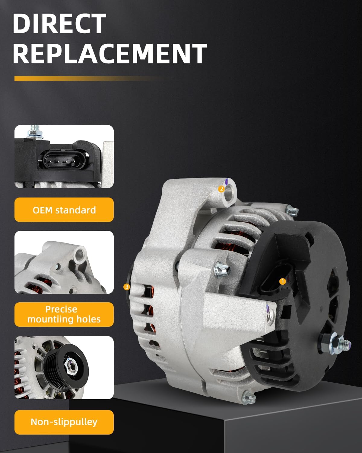 OCPTY Alternators Alternator 1998-2000 for Chevrolet Astro Blazer S10,for GMC Jimmy Safari Sonoma,for Isuzu Hombre,for Oldsmobile Bravada,4.3L 12V 105Amp S6,Replaces 10464084, 10464433, 8104640840