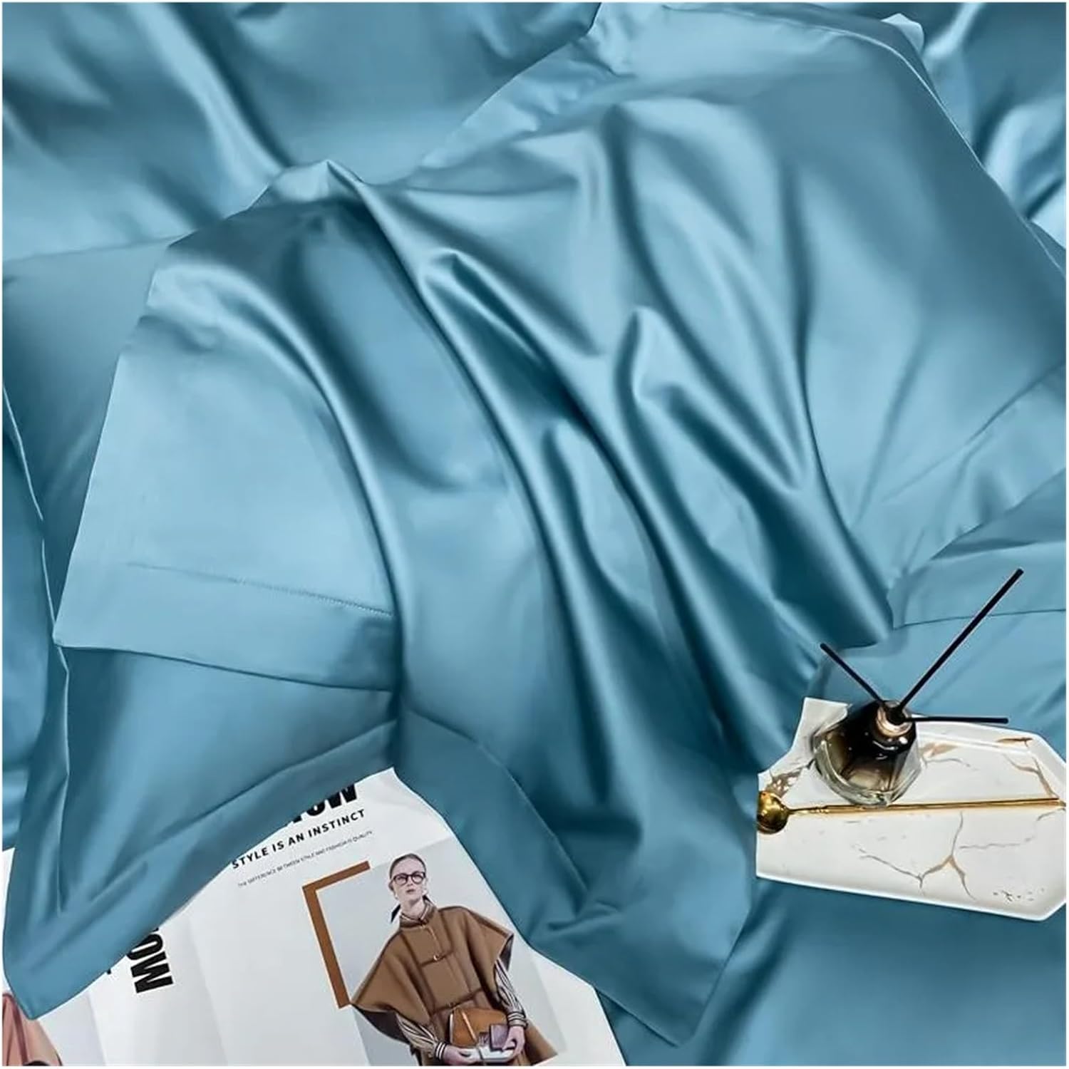 1000TC Long Staple Cotton Premium Bedding Set Luxury Quality Soft Super King Family Size Plain Duvet Cover Bed Sheet Pillowcases,Bed