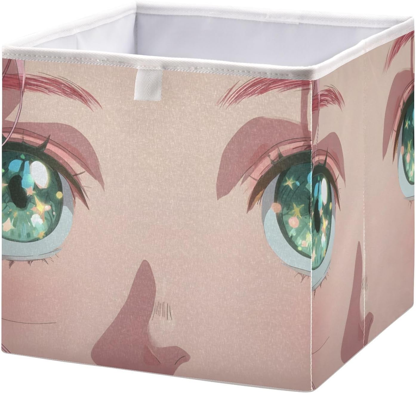 Anime Woman Closeup Storage Bins for Organizing - Foldable Organizer Cubes Box for Living Room Clothing Storage Rectangular