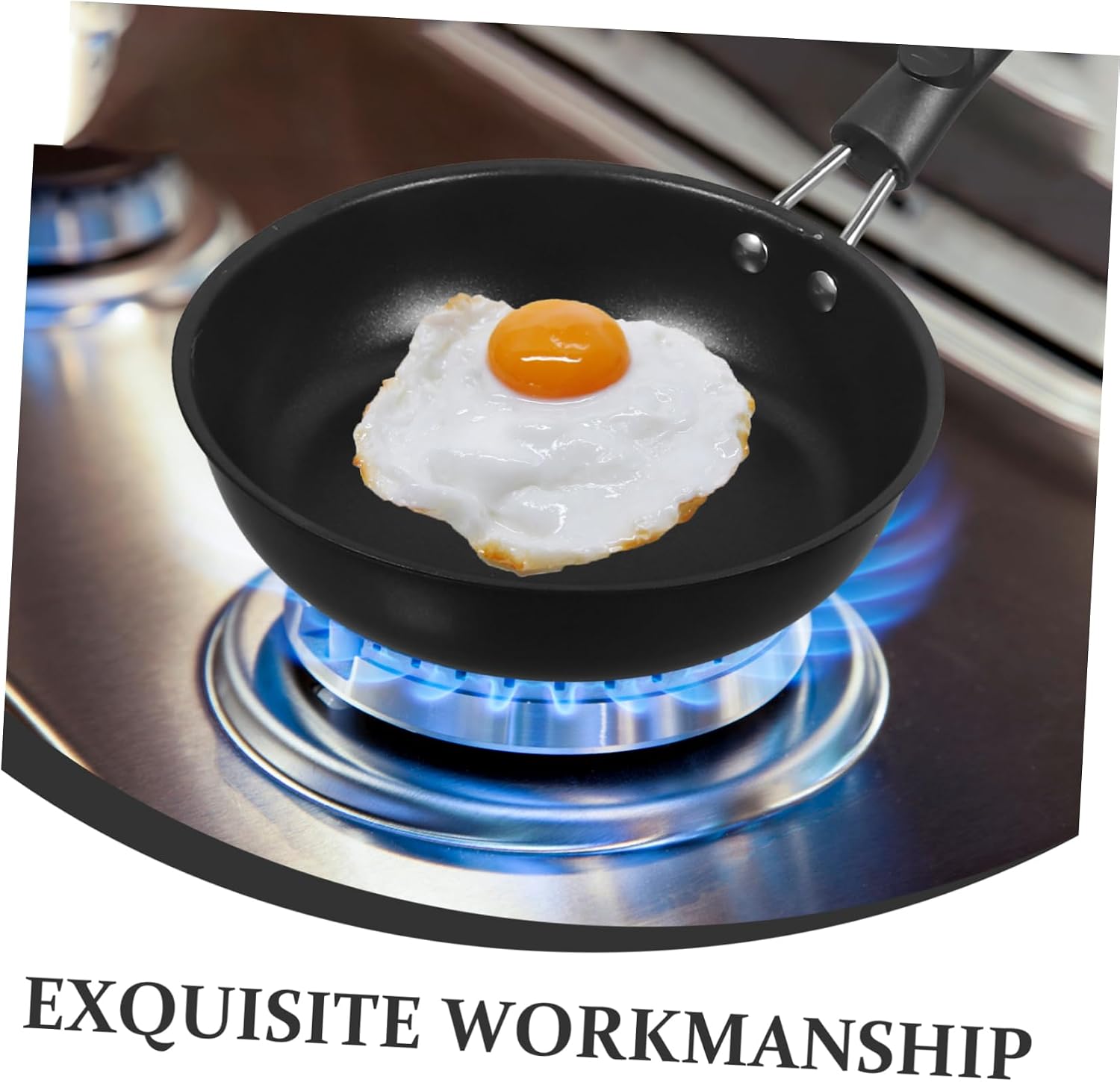 Alipis 2-Piece Nonstick Mini Omelette Pan Set Universal Egg Frying Pot for Gas and Induction Stovetops Easy Clean Cooking Pan for Breakfast