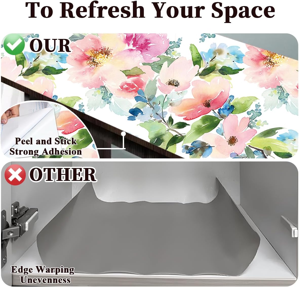 Shelf and Cabinet Liner Adhesive Floral Shelf Liner image 5