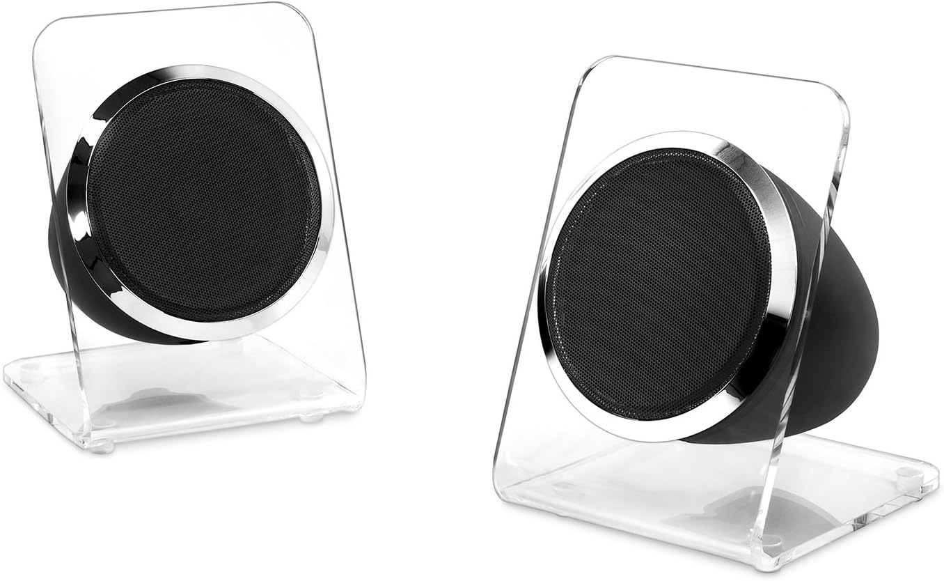 Victrola Modern Acrylic 2-Speed Bluetooth Turntable with 40-Watt Wireless Speakers, Clear