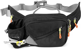 Hiking Waist Pack,Hiking Fanny Pack with Water Bottle Holder,Hiking Waist Packs,Waterproof Bum Bag, Running Bag for Camping Climbing Mountaineering Travel Cycling and Dog Walking(Bottle Not Included)