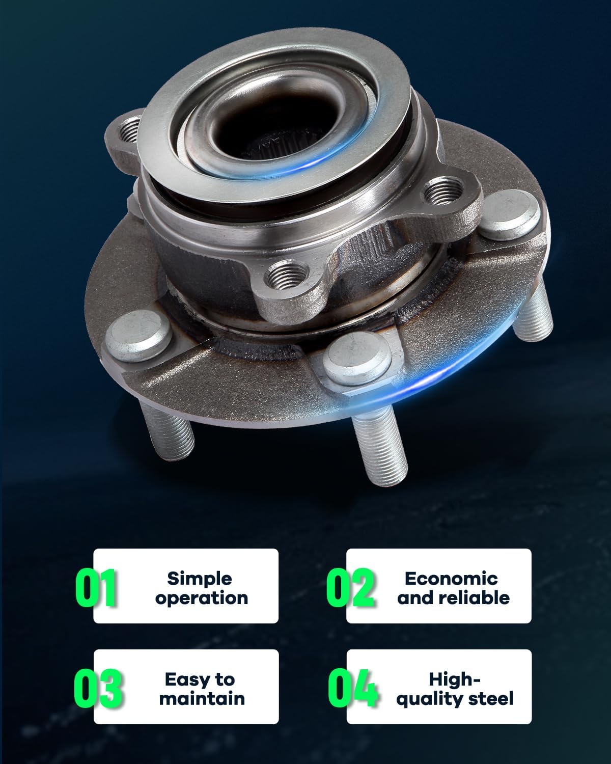 SCITOO 2PC 513298 Wheel Bearing and Hub Assembly 07-14 For Nissan Rogue For Nissan Sentra Front Hub Bearing Set 5 Lugs w/ABS