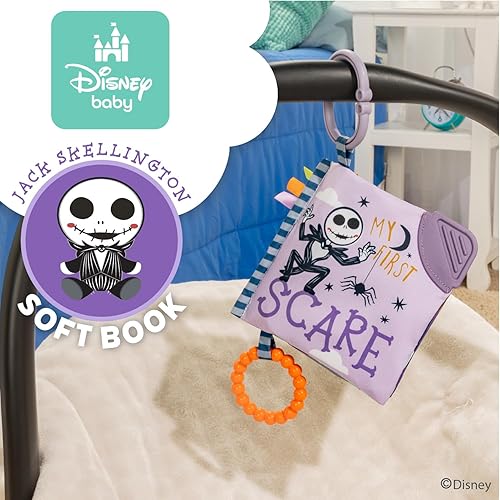 Miniatura 2 de Kids Preferred Disney Nightmare Before Christmas My First Scare Jack Skellington Soft Book - Libro arrugado para la dentición del bebé con clip para