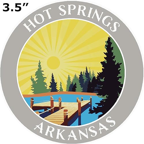 Miniatura 2 de Lake Dock - Hot Springs - Arkansas 3.5 pulgadas Ventana coche camión calcomanía vacaciones aventura tema novedad apliques