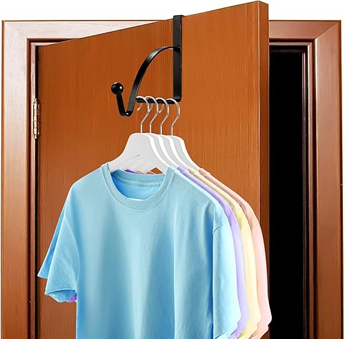 Miniatura 5 de Hotop 2 ganchos para colgar sobre la puerta, ganchos resistentes para colgar en la puerta, organizador de almacenamiento para ropa, abrigos,