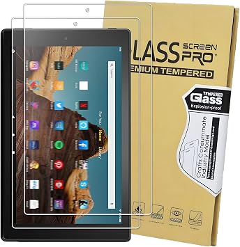 2-Pack Tempered Glass Screen Protector for Amazon Fire HD 10 Tablet 10.1" 7th / 9th Generation, 2017/2019 Release, Tempered Glass Film,Not fit Fire HD 10 2021 Version
