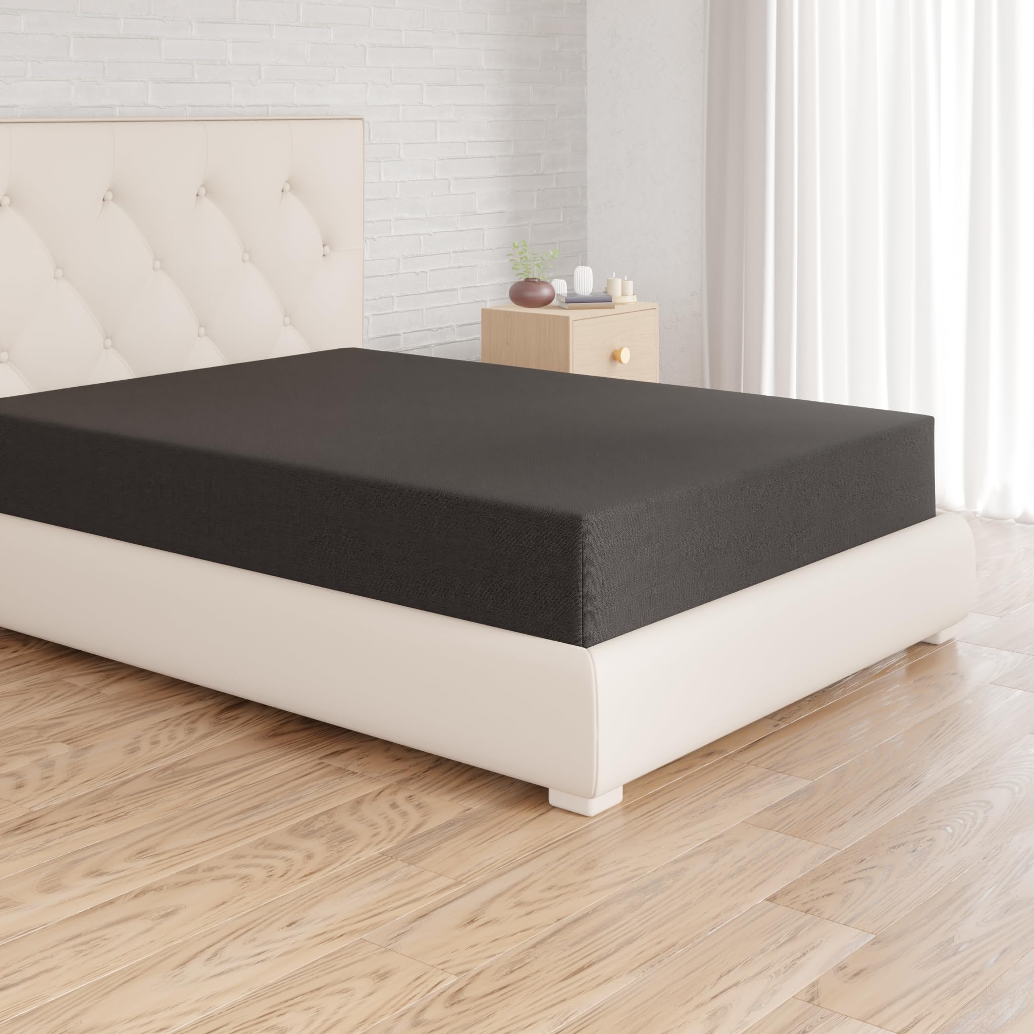 Super Soft King Size Fitted Sheets, Luxury Polyester 25 CM Deep Fitted