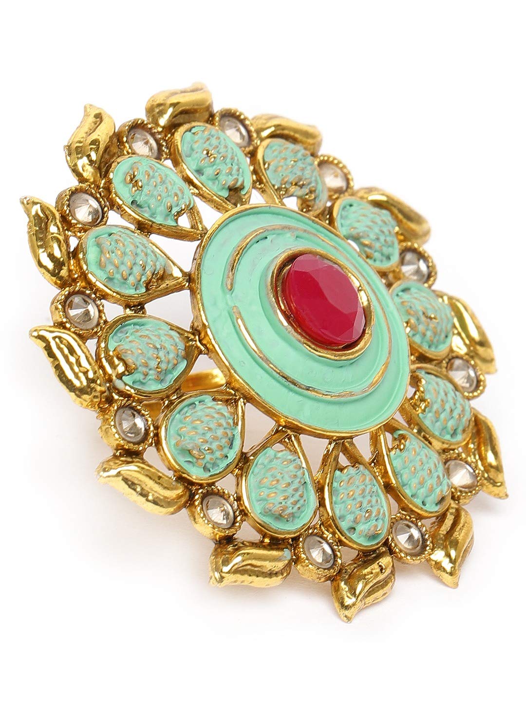 See full amazon price history chart for ZAVERI PEARLS Pastel Green Meenakari Pink Stone Traditional Flower Adjustable Finger Ring For Women-ZPFK10028 ZAVERI PEARLS Pastel Green Meenakari Pink Stone Traditional Flower Adjustable Finger Ring For Women-ZPFK10028 (B08TZYRB2T) Amazon Price History, Amazon Price Tracker
