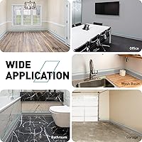 Vista 6 de Moldura de Zócalo, 4 Pulgadas (Ancho) x 40 Pies (Largo) Despegar y Pegar Moldura de Zócalo Flexible, Base de Zócalo de Vinilo Autoadhesivo, Zócalos