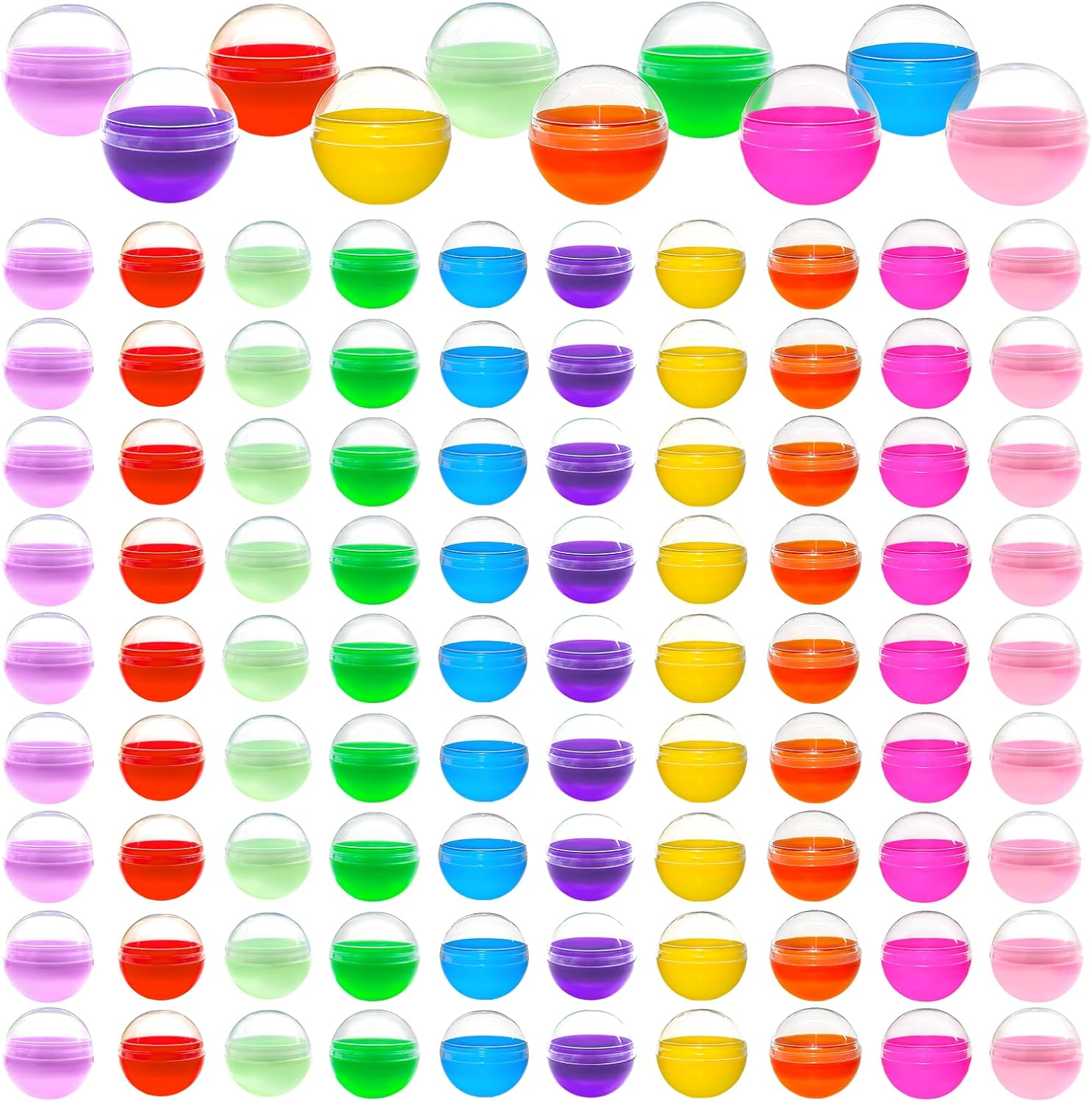 100Pcs Vending Machine Capsules 2Inch,Plastic Capsules Balls,Suitable for Prizes, Party Favours, Classroom Gifts(10Colors)