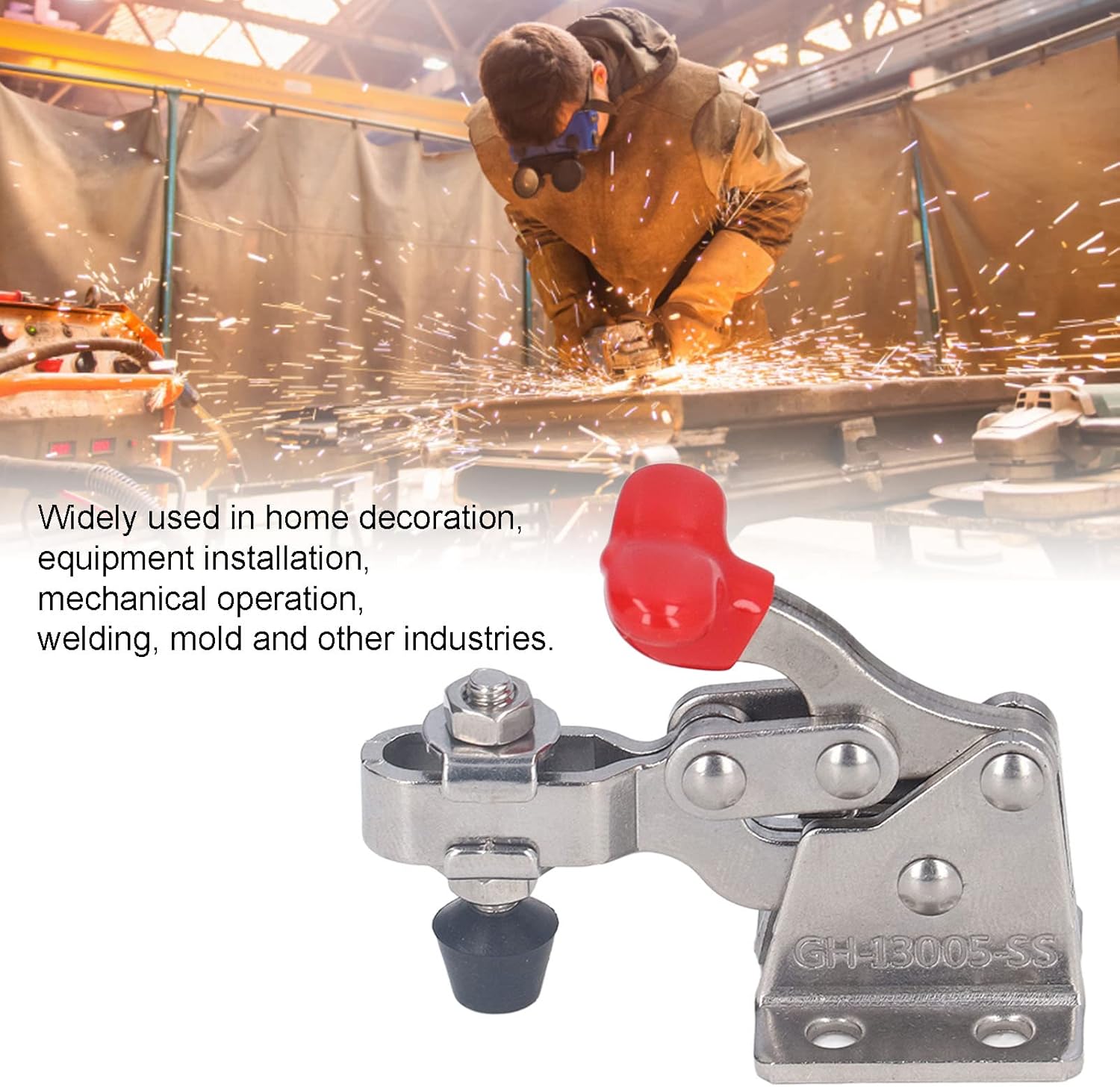 Toggle Clamp, 150lb Holding Capacity Heavy Duty Quick Release Vertical Toggle Clamp Easy to Control Adjustable Opening for Sheet Metal Fixing