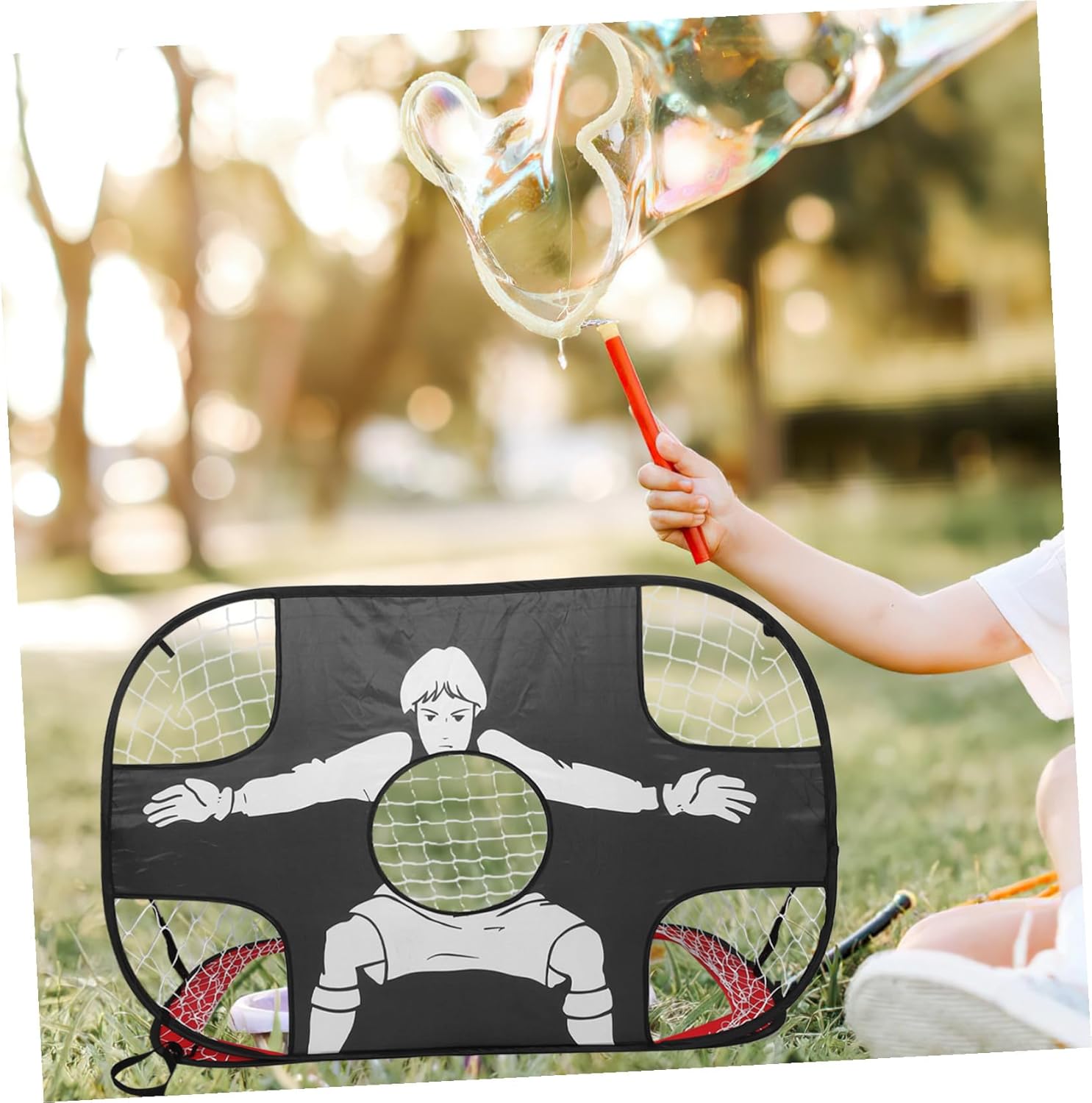 Generic Portable Foldable Soccer Goal with Football Target Net for Outdoor Training Net Easy Setup Backyard Soccer Goals for Practice and Skill Development