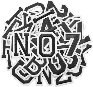 36 Pcs Iron-On Letters and Numbers Patches | Black Alphabet Embroidered Patch A-Z, Numbers 0-9, Applique for Clothes, Dress, Hat, Socks, Jeans, DIY Accessories