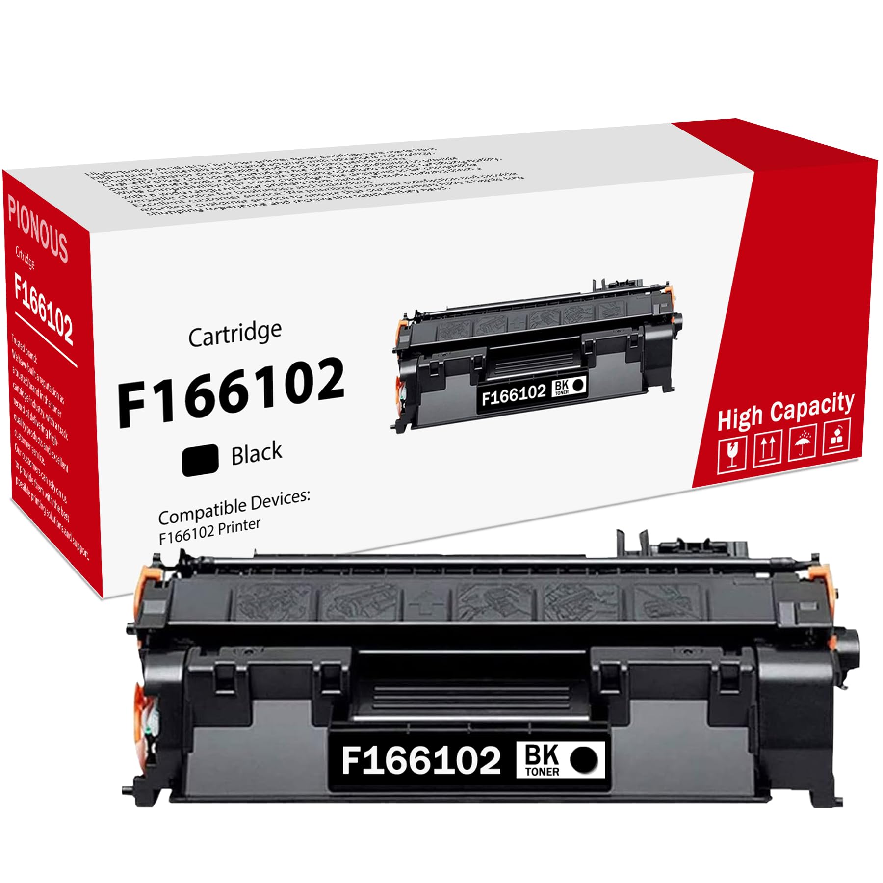 F166102 Black Toner Cartridge (1-Pack) - PINOS Compatible F166102 Toner Cartridge Replacement for Canon F166102 Black Toner Cartridge Work with